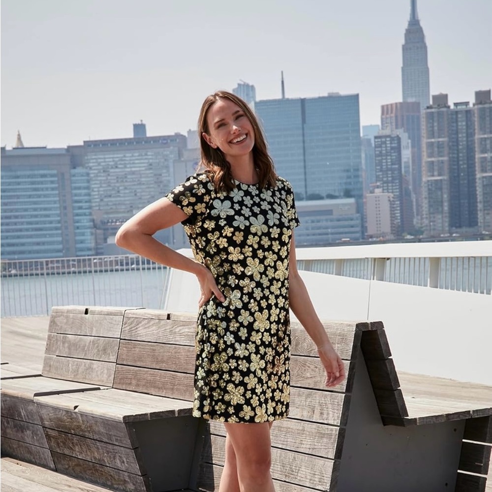 London Times floral sequin dress